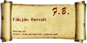 Fábján Bernát névjegykártya
